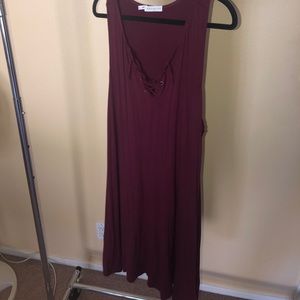 Nordstrom’s Burgundy lace up swing dress